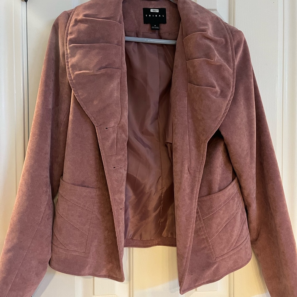 Tribal Dusty Pink Suede Blazer